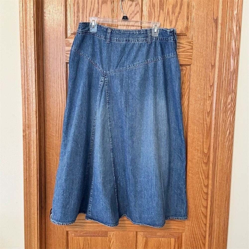 Cato Woman Skirt Womens Plus Size 16 Blue Denim A-Line Midi Side Zip